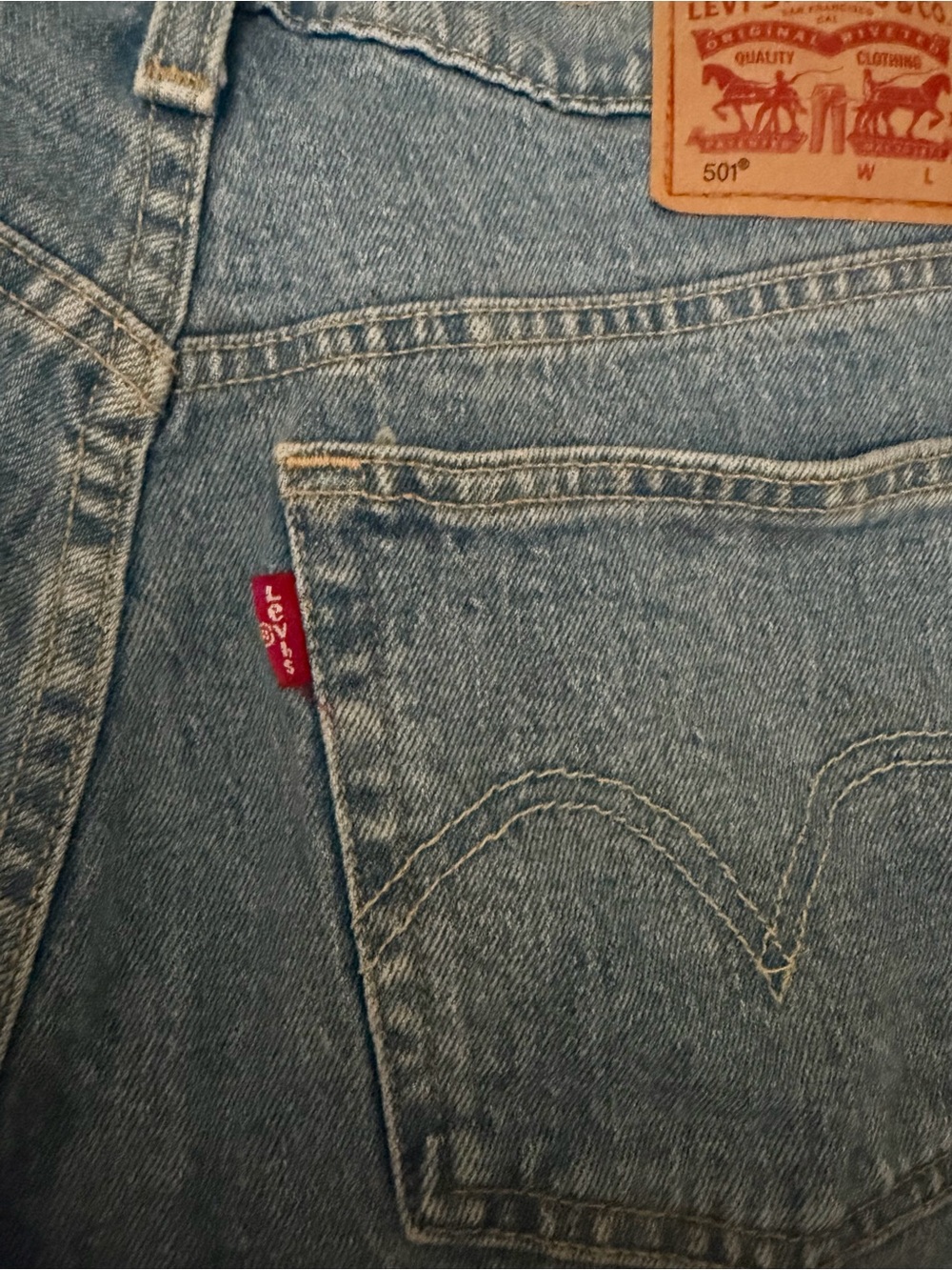Levi’s 501 High Rise Cutoff Shorts - Medium Wash - Picture 5 of 10